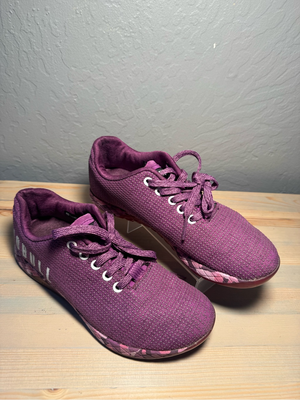 Nobull Outwork Plum Knit Lace-Up Sneakers Sz W7.5